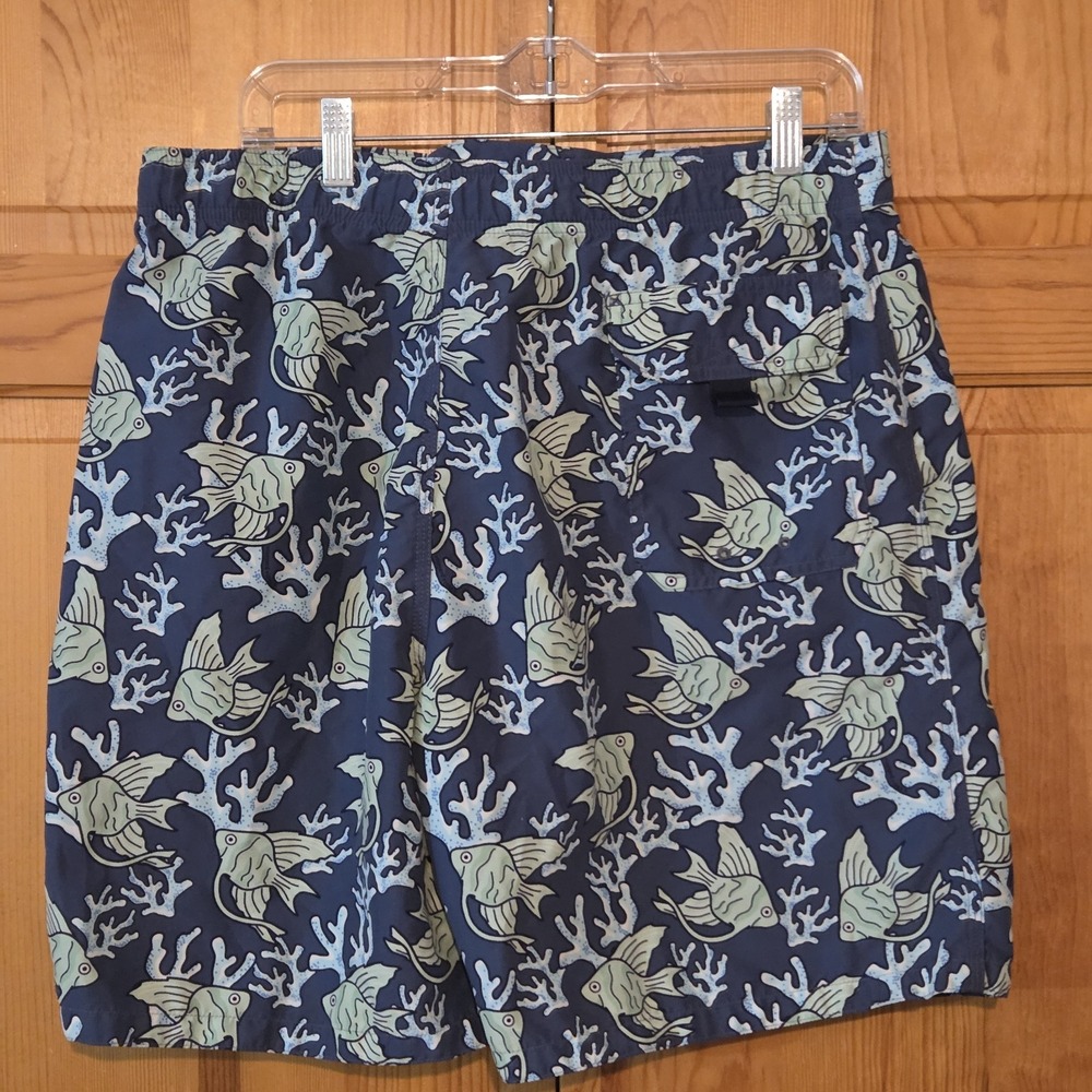 Vineyard Vines Swim Trunks Sea Life Print Blue Green Mens Large Lined  Chappy